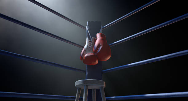 istock Boxing Corner And Boxing Gloves 909233170