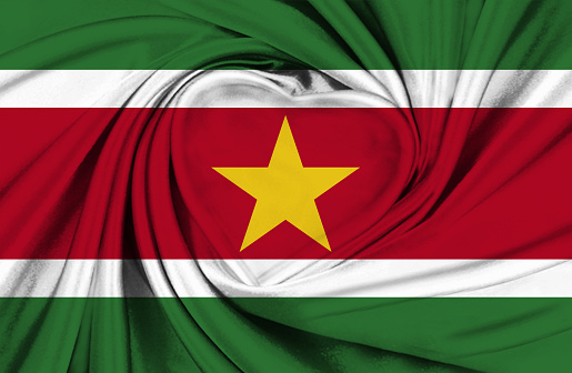 Suriname waving flag