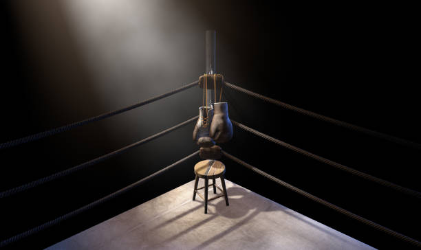 istock Vintage Boxing  Corner And Hung Up Gloves 909235378