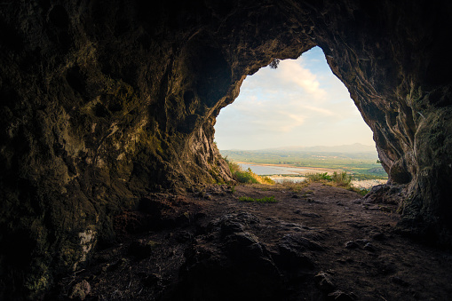Cueva en el castillo de Navarino, Grecia photo