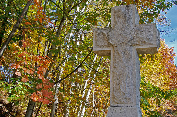 Cross in Autumn stock photo