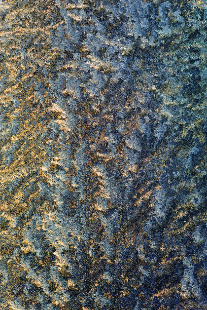 istock Winter background, frost on window 909240392