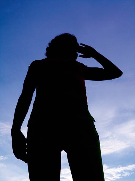 istock girl posing on background sky 90924390
