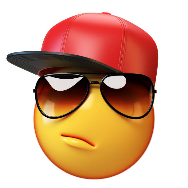 istock Emoji wearing baseball cap isolated on white background, emoticon with hat 3d rendering 909246506