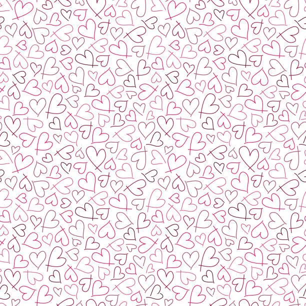 Vector illustration of Cute seamless pattern with small pink hearts. Abstract romantic vector design for love holiday Valentine's day, mother's day, wedding invitation, wallpaper, wrapping paper, baby shower.