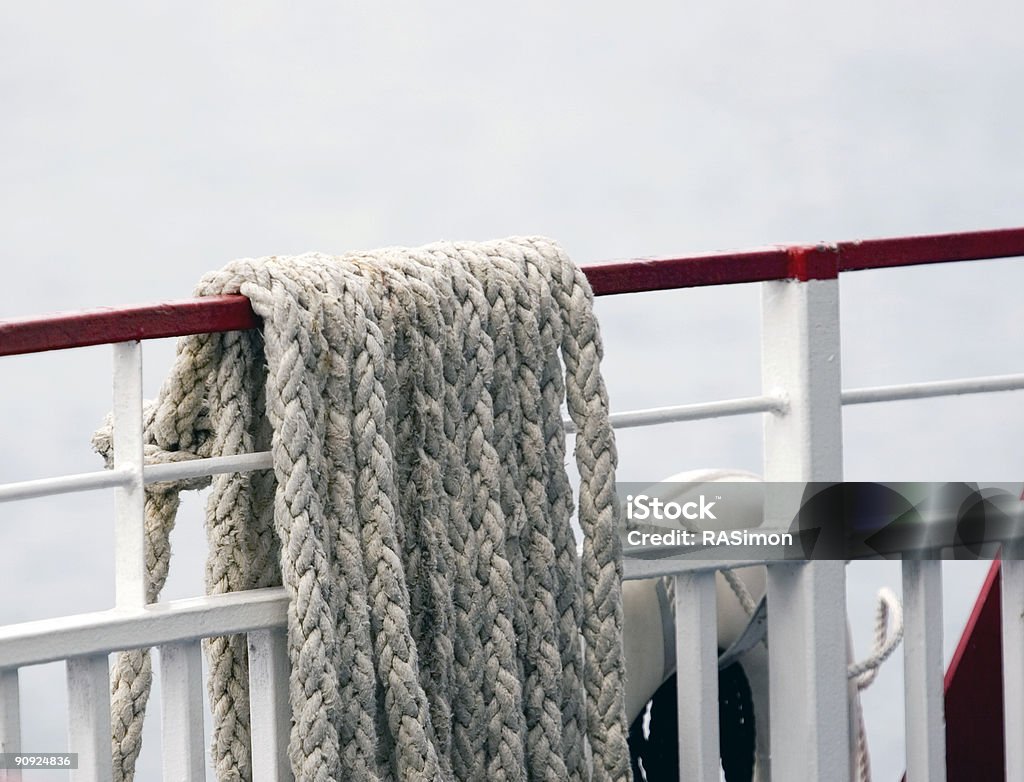 Rope Over The Side Of A Riverboat  Savannah - Georgia Stock Photo