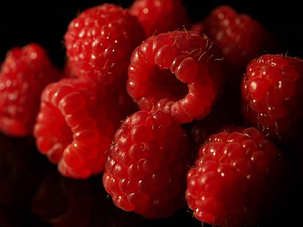 Raspberries on Black