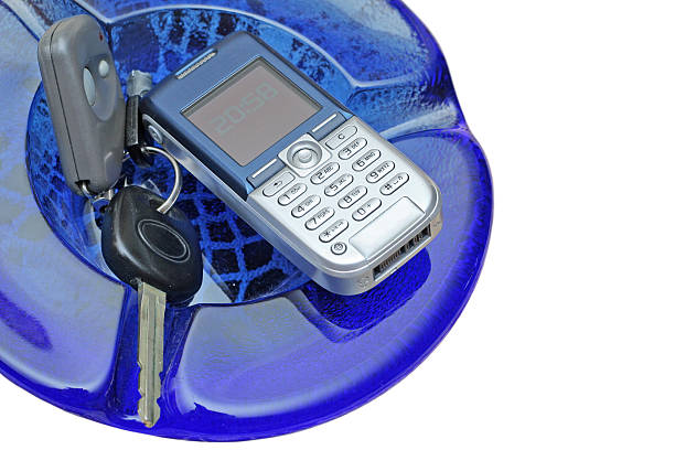 Car Key and Mobile Phone stock photo