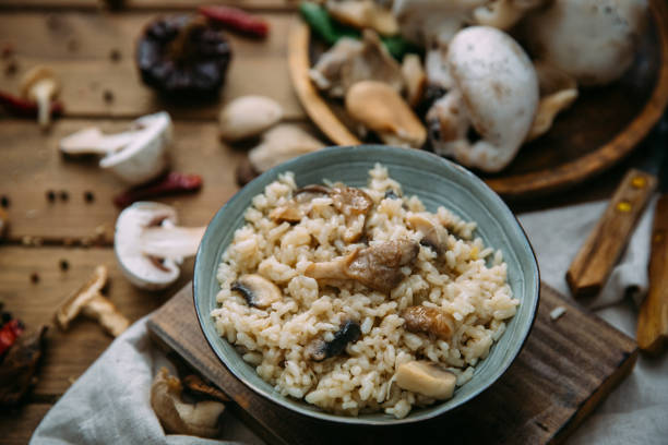 istock Truffle Risotto with marjoram on a plate. 909255306