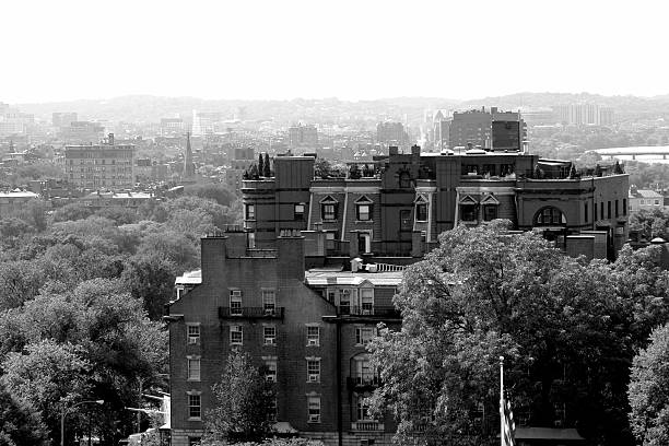 늙음 보스턴 - boston aerial view charles river residential structure 뉴스 사진 이미지