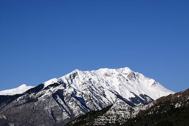 Snowy mountain stock photo