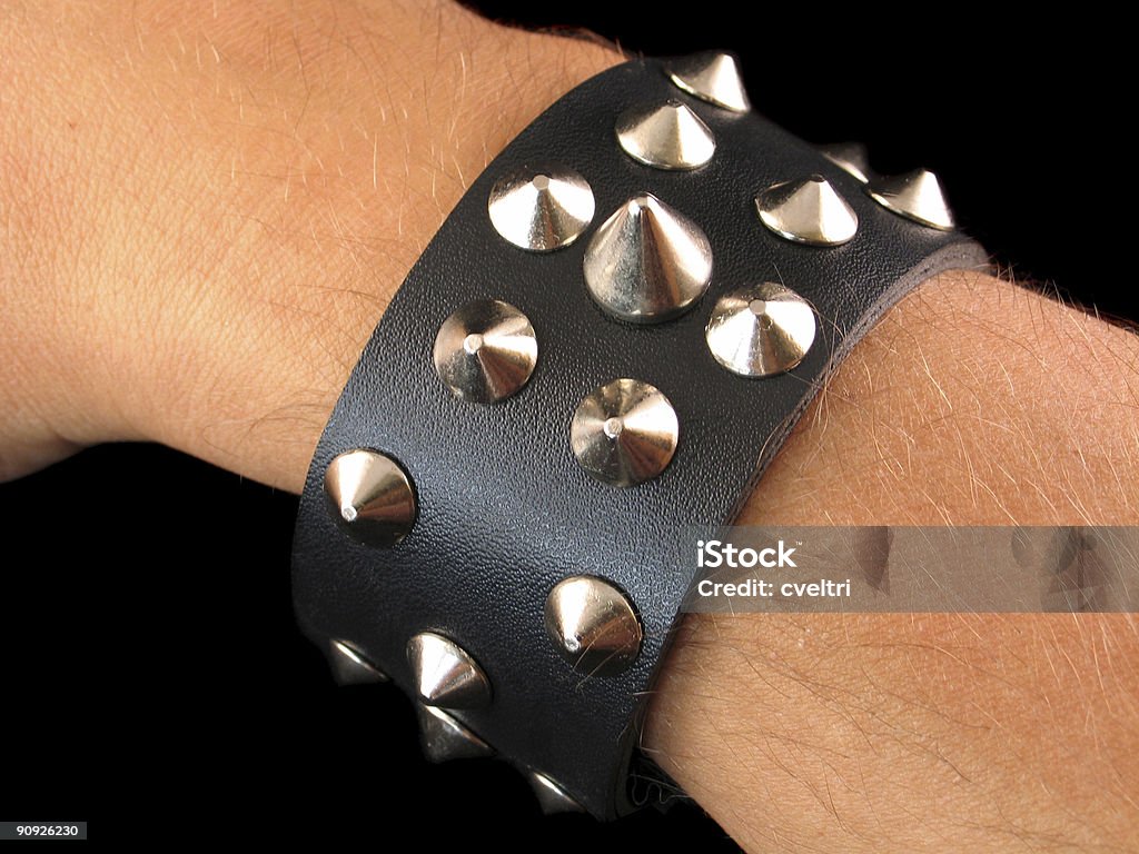 80's Spiked Studded Wristband  Bracelet Stock Photo
