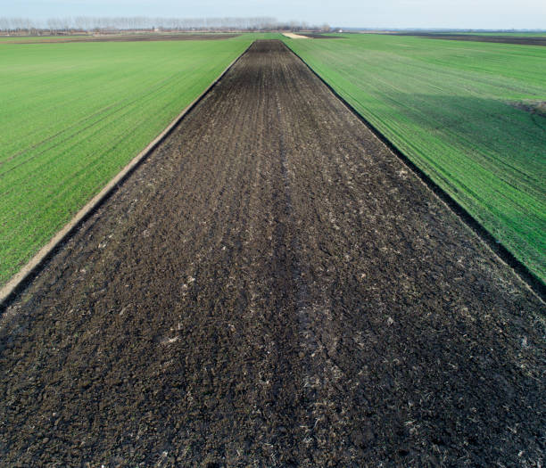 istock Aerial image of agricultural fields 909267884