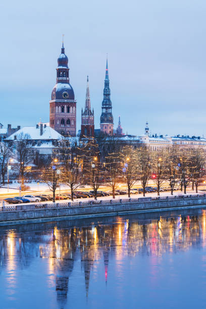istock Riga towers in winter 909267888