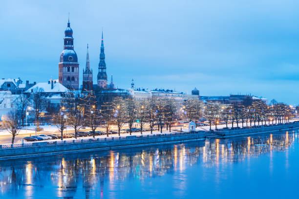 Quay of Daugava River in Riga, Latvia