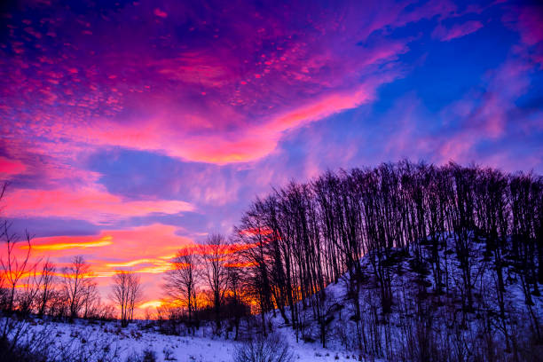 istock Fantastic sunrise in the winter 909271930