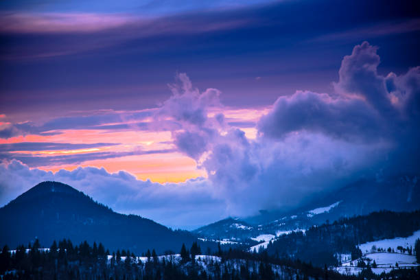 istock Fantastic sunrise in the winter 909272056