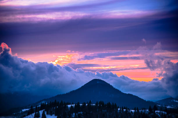 istock Fantastic sunrise in the winter 909272284