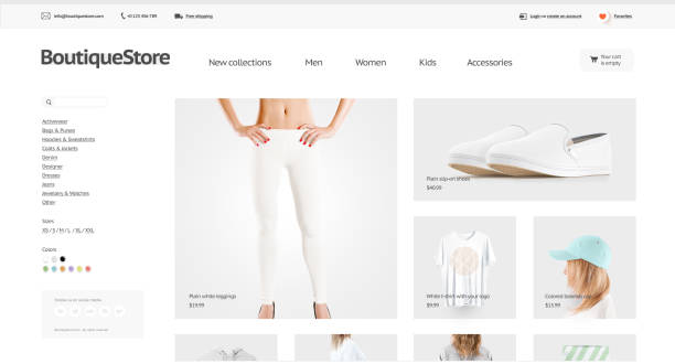 istock Fashion web store template mock up isolated 909276156