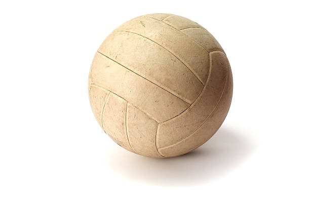 old volleyball-ball - volleyball spielball stock-fotos und bilder