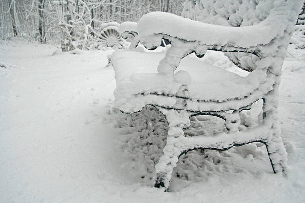 Bench In Snow stock photo