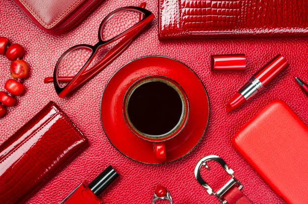 istock Woman accessories and coffee 909287760
