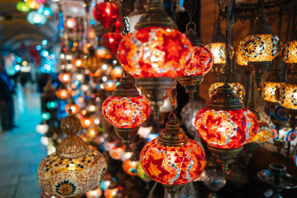 istock Beautiful turkish mosaic lamps 909288168