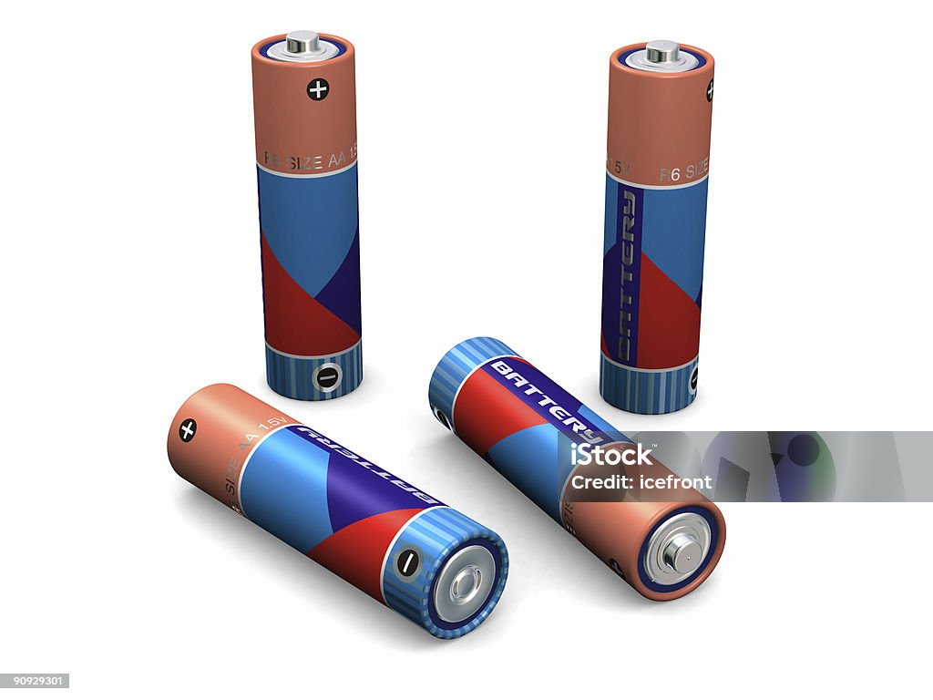 Four Aa Batteries Stock Photo - Download Image Now - Animals Charging,  Battery, Charging - Sports - iStock