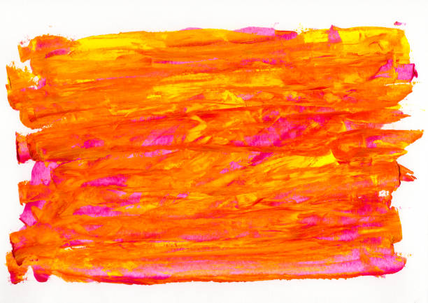 abstrakte malerei, farbe, textur, acryl farbe hintergrund, messer textur, gelb, orange, rot, magenta. selbst gemacht - palette knife painting stock-fotos und bilder