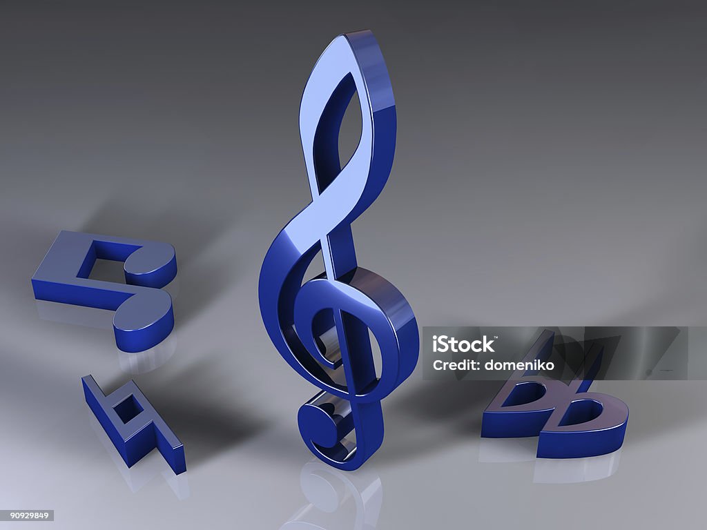 Notas de azul - Foto de stock de Nota musical libre de derechos