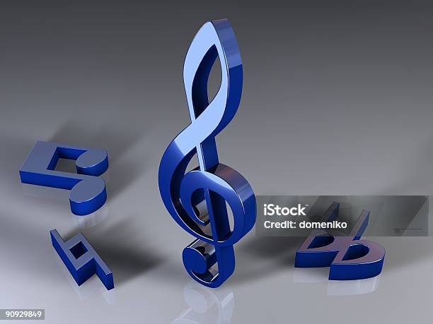 Notas De Azul Foto de stock y más banco de imágenes de Nota musical - Nota musical, Sólido, Azul