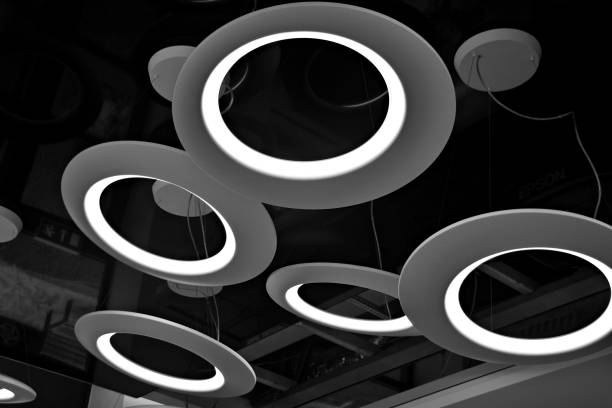 istock Modern decoration of electric lamp. Black and white 909300098