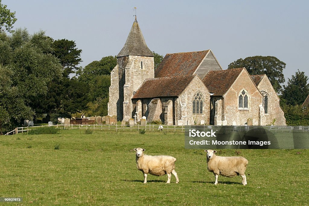 Old Romney Kirche, England - Lizenzfrei Schaf Stock-Foto