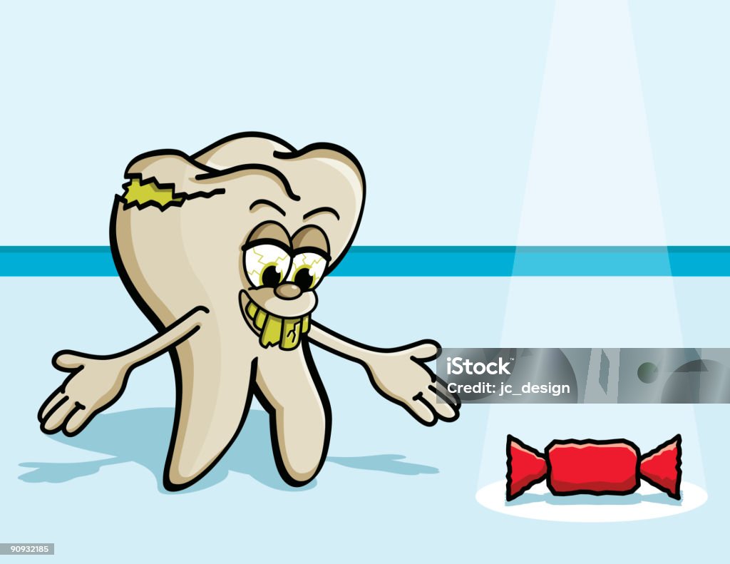 Rotten tooth character An illustration of a rotten tooth that is about to eat candy.

Click here to see more [url=/file_search.php?action=file&lightboxID=877182]Tooth Characters[/url] Body Care stock vector