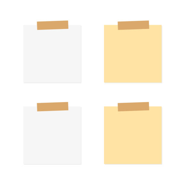 istock set of paper sheet pined with sticky tape 909324374