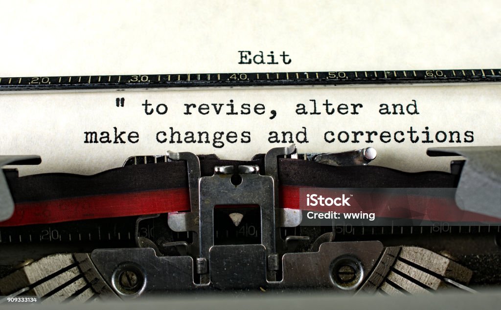 Retro typewriter with definition for compose Retro typewriter with definition for compose. Editor Stock Photo