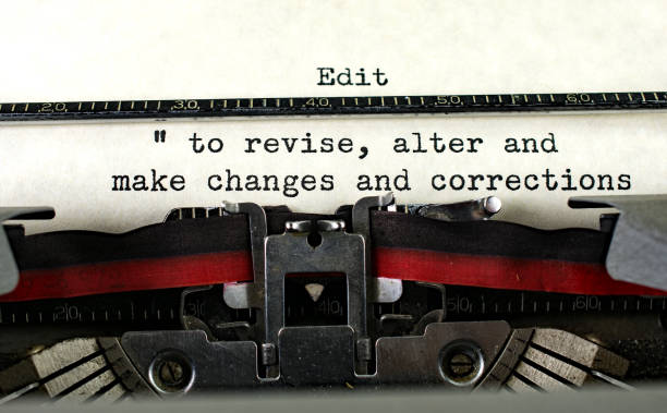 Retro typewriter with definition for compose stock photo