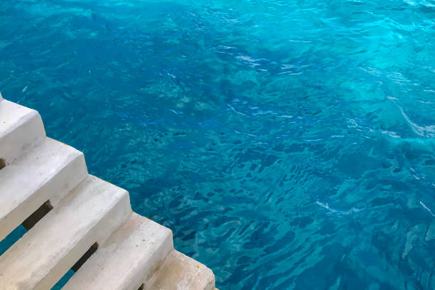 istock White Steps into the blue Caribbean Ocean, Cozumel, Mexico 909336602