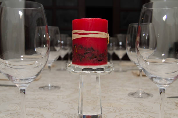 Close up of a served table in a home for dinner