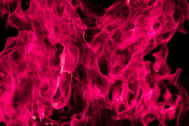 istock Blazing pink fire flame background and textured 909345898