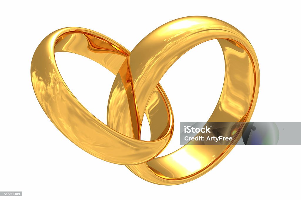 Anelli di nozze d'oro - Foto stock royalty-free di Anello - Gioiello