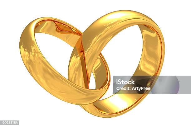 Alianças De Casamento Ouro - Fotografias de stock e mais imagens de Anel - Joia - Anel - Joia, Encaixado, Acordo