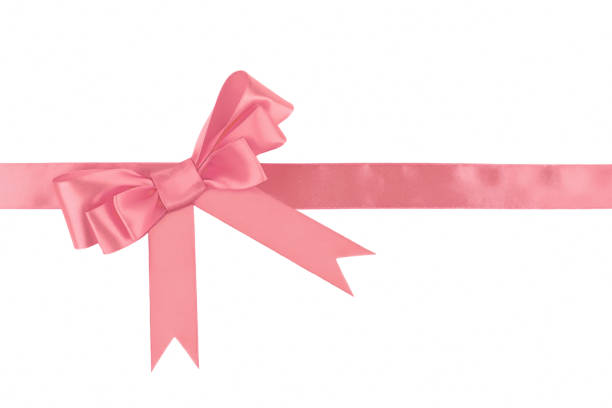 istock Pink ribbon bow isolated on white background 909360554