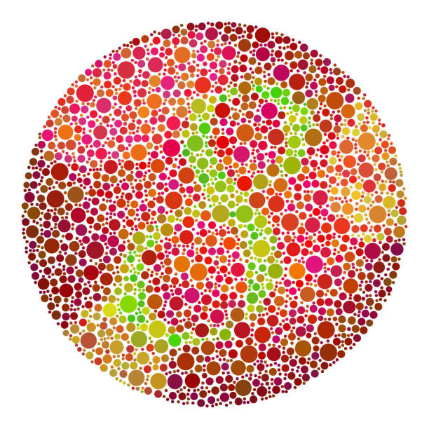 Color blindness test Color blindness test mosaic. colorblind stock illustrations