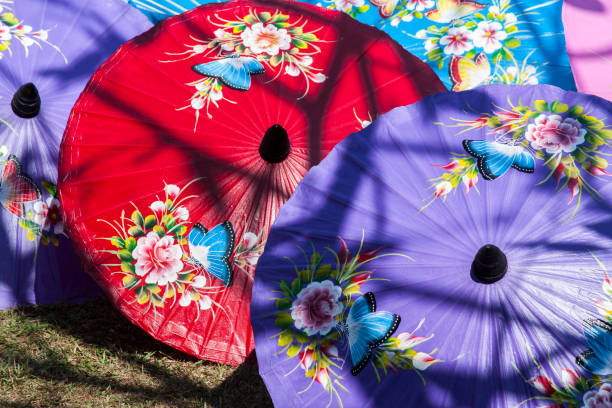 istock Production of paper umbrellas 909363626