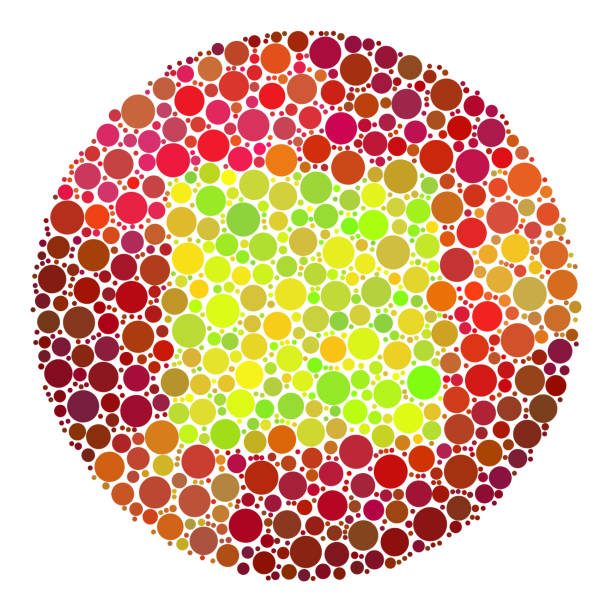 Color blindness test for children Color blindness test mosaic. colorblind stock illustrations