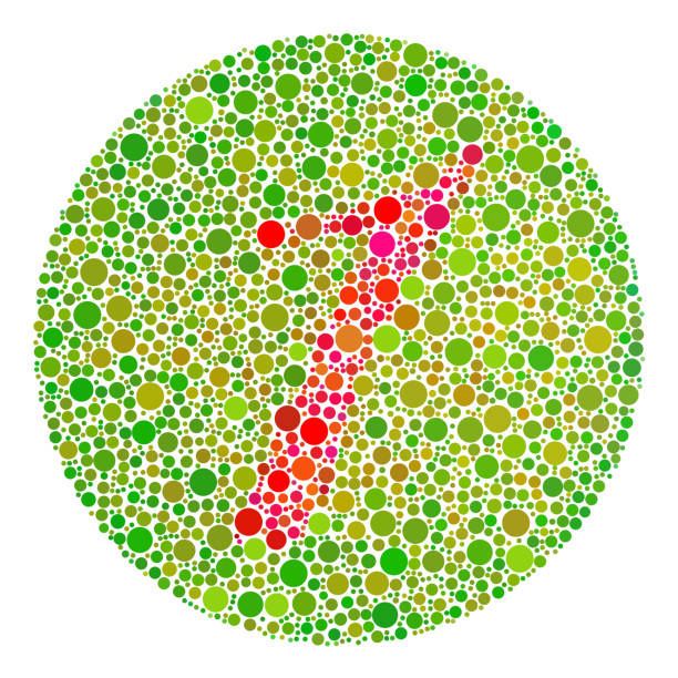 Color blindness test Color blindness test mosaic. colorblind stock illustrations