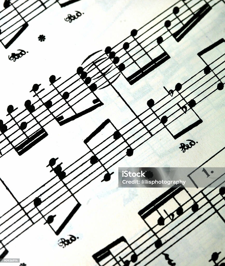 Musikalischen Notizen Notenblatt - Lizenzfrei Klavier Stock-Foto