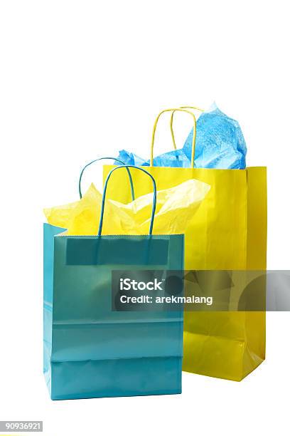 Bolsas De La Compra Foto de stock y más banco de imágenes de Amarillo - Color - Amarillo - Color, Azul, Bolsa de la compra