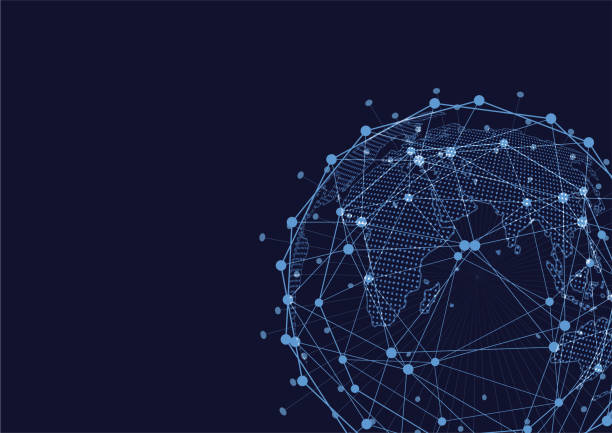 istock Global network connection. World map point and line composition concept of global business. Vector Illustration 909374032